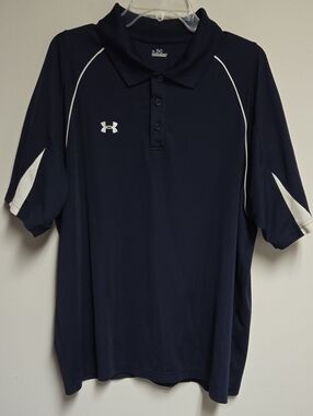 Under Armour Navy and White Performance Polo